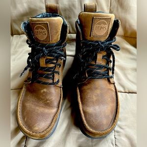 Lems Waterproof Boulder Boot - US 11 - brown leather zero drop barefoot shoes